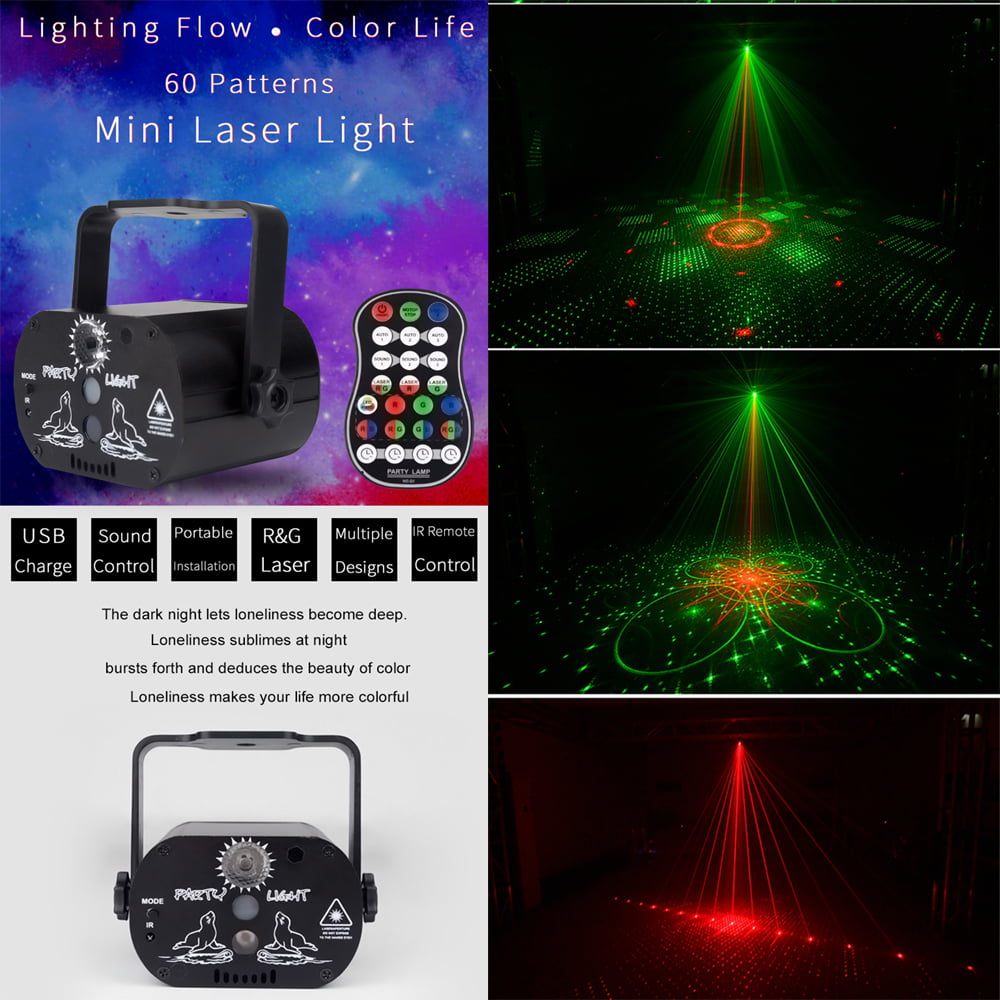 Mini LED R&G Laser Projector Stage Strobe Lighting DJ Disco KTV Party Club Light 