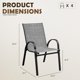 thumbnail image 3 of ZYPPPA Patio Chairs Stackable Dining Chairs Set of 4 Metal and Teslin Outdoor Chairs for Lawn Deck Balcony Porch (Grey), 3 of 8