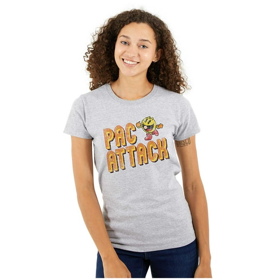 Retro Arcade Game PACMAN Pac Attack Women's T Shirt Ladies Tee Brisco Brands S