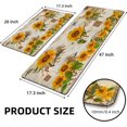 thumbnail image 2 of Lushsy Gym Sunflower Kitchen Mat, 17.3" x 47" + 17.3" x 28", Non-Slip (2 Count), 2 of 6