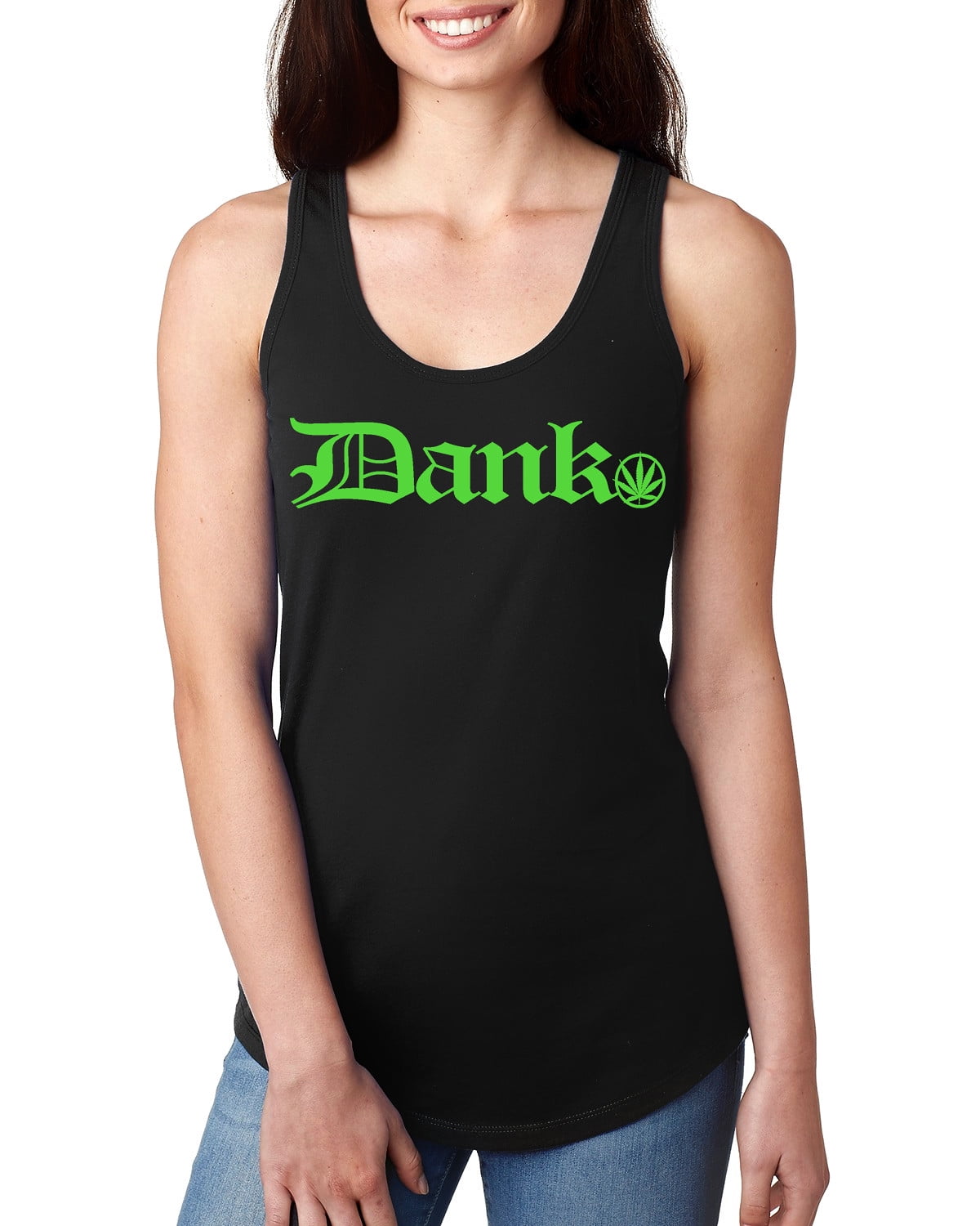 Junior S Old English Dank Black Racerback Tank Top T Shirt Small Black Walmart Com
