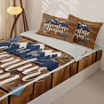thumbnail image 3 of Erosebridal Rustic Adventure Zipper Twin Comforter Sets with Fitted Sheet and 2 Pillowcases,Mountain Arrow Wood Zipper Bedding Set For Boys,Light Gray Reversible,4-Piece, 3 of 7