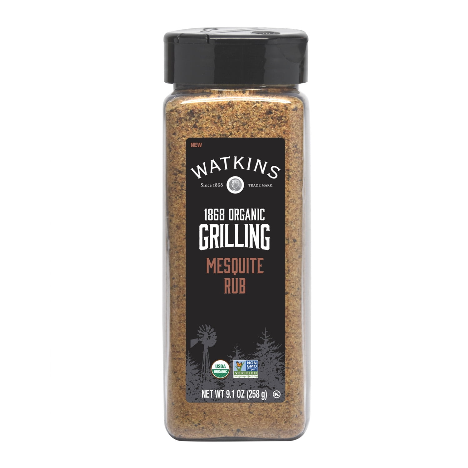 (2 pack) Watkins Organic Grilling Mesquite Rub, 9.1 oz (Food Form: Whole Plastic Container)
