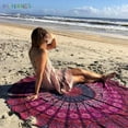thumbnail image 5 of BadPiggies Round Beach Tapestry Hippie/Boho Mandala Beach Blanket Roundie/Indian Cotton Throw Bohemian Round Table Cloth/Yoga Mat Meditation Picnic Rug (Blue), 5 of 9