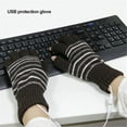 thumbnail image 3 of Guantes calentados por USB para hombres y mujeres, guantes sin dedos de punto a rayas, guantes de invierno para ordenador portátil para adultos, 3 of 10