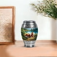 thumbnail image 7 of JAGASY Horse Burial Urn for Ashes Adult Male, Blue Keepsake Small Urns for Human Ashes, Mountain Trees Decorative Urns for Friends, Brown Horse Funeral Cremation Urn for Boys & Girls, (3 Inch), 7 of 7