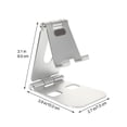 thumbnail image 4 of EeaseCA Universal Metal Phone Bracket Aluminum Alloy Non-slip Silicone Phone Holder Compact and Portable Triangular Stability Multi-Angle Adjustment Phone Stand Holder with Charging Hole (Silver), 4 of 8