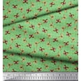 thumbnail image 2 of Soimoi Green Cotton Voile Fabric Leaves & Butterfly Print Fabric by Yard 42 Inch Wide, 2 of 3