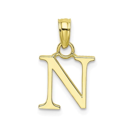 FJC Finejewelers 10k Yellow Gold N Block Initial Charm