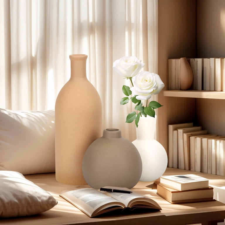 Sanmadrola Ceramic Vase Set, 3-Piece, Brown photo 7