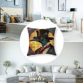 thumbnail image 5 of Trippy Art Throw Pillow Cushion Cover, Crow with Abstract Forms on Fractal Planet Earth Concept Print, Decorative Square Accent Pillow CaseOrange Black, 5 of 7