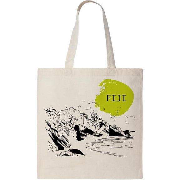 Smartprints Fiji Seacoast Tote Bag - Image by Shutterstock, One Size Cotton Canvas Tote Bag