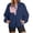 Blue, variant on Towmus Sweatshirt for Women Plus Size Fuzzy Fleece Jacket Color Block Button Long Sleeve Pullover Casual Sweatshirts Tops