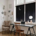 thumbnail image 5 of Night Stars Moon Kitchen Curtain for Berdoom Living Room Cafe 54 Inch Length, Modern Abstract Art Cloud Fog Tiers Curtains Light Filtering Drapes Rod Pocket Window Treatment 2 Panels 52"Wx54"L, 5 of 8