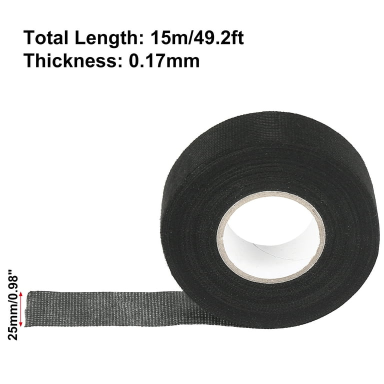 Wiring Harness Tape, Multipurpose Self Adhesive Felt Tape Anti Squeak Rattle Felt Insulating Tape For Car Motorcycle, Black (32mm*11.5mm