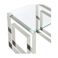 thumbnail image 4 of Contemporary Stainless Steel and Glass ConsoleDesk Silver, 4 of 8