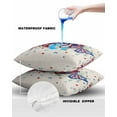 thumbnail image 4 of Pack of 2 Outdoor Pillow Covers, Independence Day American Flag Butterfly Retro Linen Waterproof Square Throw Pillowcase Cushion Decorative Pillow Covers for Couch Patio Tent, 18x18 in, 4 of 6