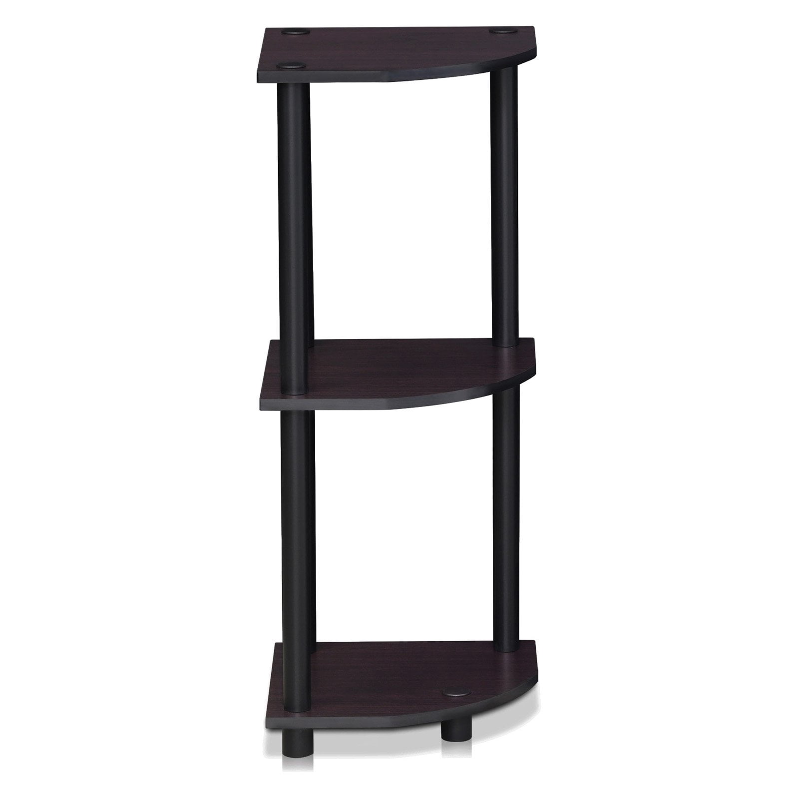 Furinno 11.6"W X 11.6"D X 29.6"H 3-Shelf Decorative Shelves, Dark Walnut