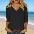 thumbnail image 2 of Enjoytime Womens Tops Casual V-Neck 3/4 Sleeve Tshirt 2026 Basic Travel Business Casual Summer Clothing, 2 of 7