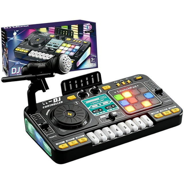 Kids DJ Mixer Toy DJ Table With Light and Keyboard for Party Educational Interactive Musical Toy, DJ Learning Keyboard Mixer Educational Gift For Boys And Girls