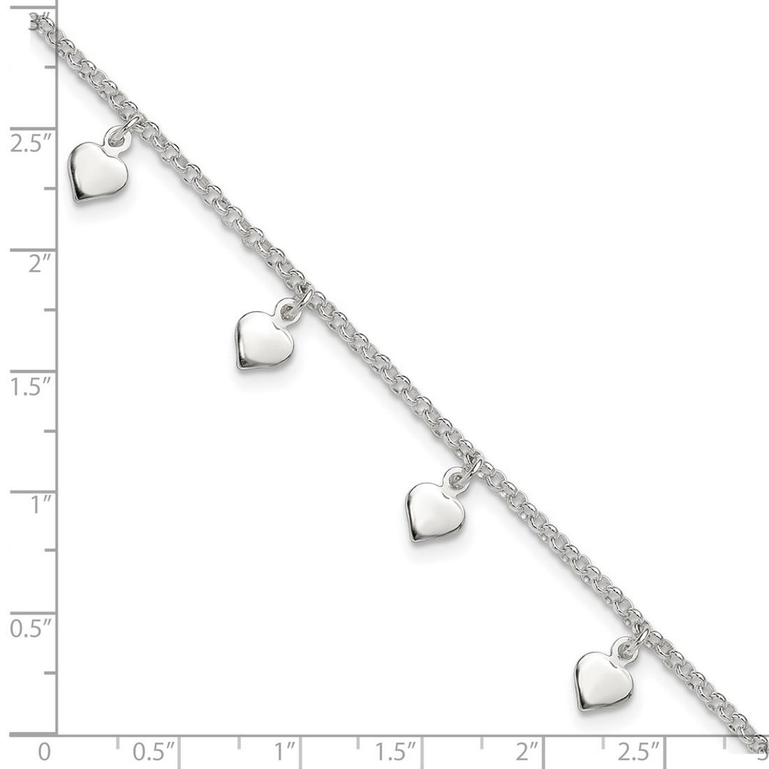 925 Sterling Silver Polished Fancy Lobster Closure Anklet 10 Inch Lobster Claw 6mm Wide Anklet for Women