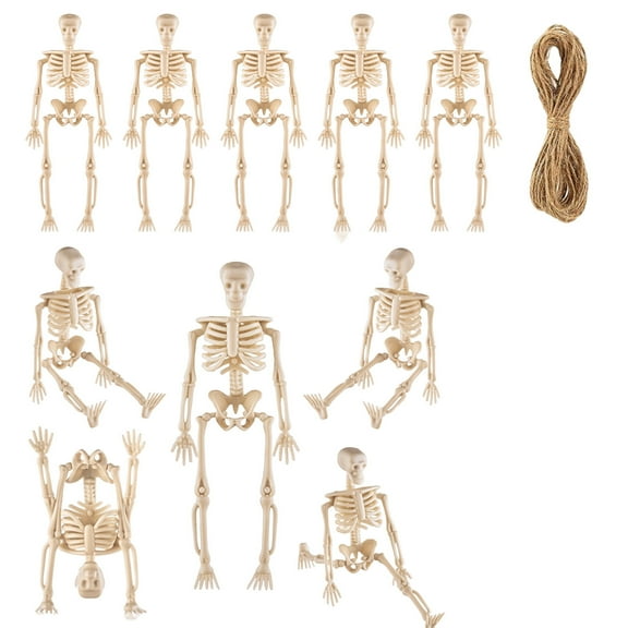 10 Pack Skeleton Decorations, Articulated Posable Skeletons With Movable Joints, Perfect For Party Bar Haunted House Backroom Atmosphere Creation