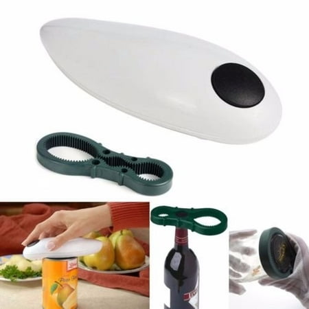 White High Quality Automatic Electric Can Tin Bottle Opener One Touch No Hands Battery