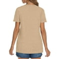 thumbnail image 4 of MOSHU Womens T-shirts Round Neck Shirts for Women Short Sleeve Loose Graphic Tees, 4 of 9