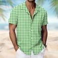 thumbnail image 2 of hoksml Men's Plaid Short Sleeve Camp Collar Button Down Shirts, Regular Fit Breathable Casual Tops for Beach Daily Vacation, 2 of 7