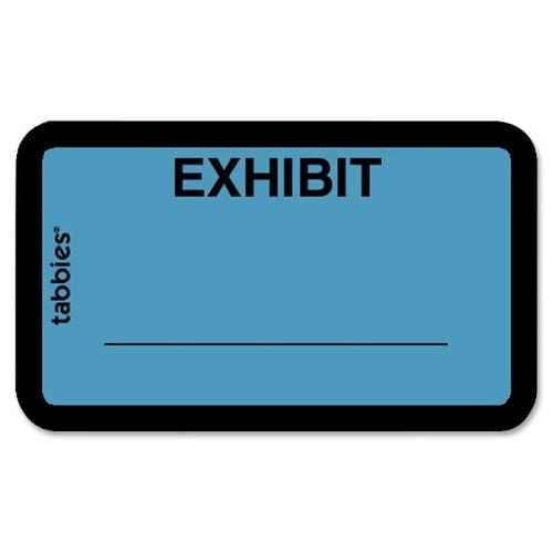 Tabbies Color-coded Legal Exhibit Labels 1.62' x 1' Length - Blue - 252 / Pack