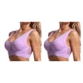 thumbnail image 1 of Minnieouse Sujetador deportivo inalámbrico para mujer, Fitness, correr, trotar, dormir, camisetas sin costuras, chaleco de verano, ropa interior Violeta 2Conjunto, 1 of 6