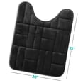 thumbnail image 2 of Clara Clark Bathroom Rugs, Velvet Memory Foam Bath Mat, Ultra Soft Non Slip and Absorbent - Tiled - Contour - Black, 2 of 6