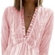 thumbnail image 3 of Blusa Ruffle V cuello punto impresión manga larga transpirable moda Tops para las mujeres, 3 of 6