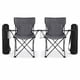 thumbnail image 1 of Sillas Plegables para Camping Pesca Playa y Exteriores de Lona Impermebale con Porta Vaso Ligera Sillas para Exterior Ergonomica con Estructura de Acero y Funda Transportadora Set de 2 Sillas (Gris), 1 of 5