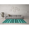 thumbnail image 3 of Ahgly Company Indoor Rectangle Oriental Turquoise Blue Industrial Area Rugs, 7' x 10', 3 of 4
