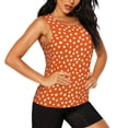 thumbnail image 2 of Fuzoiu Dots On Orange Background Print Women's Workout Tank Top,Athletic Racerback Sports Tank,Tops Sleeveless Running Loose Fit Yoga Tops,Active Shirts for Yoga, Running, and Gym-XX-Large, 2 of 7
