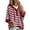 Wine, variant on Women's Striped Hoodie Sweater Elbow Sleeve Henley Oversized Knit Pullover Tops Loose Slouchy Half Button Poncho for Fall Outfits, Pink, XXL