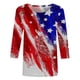 thumbnail image 3 of ICHUANYI Clearance Women's Fashion Printed T-shirt Mid-length 3/4 Sleeves Blouse Round Neck Casual Tops(Red, M) ICHUANYI WER2023081006156, 3 of 4