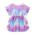 thumbnail image 2 of Sunnyoo Little Girls Scale Print Ruffle Short Sleeve Cover Up Beach Dress, Sizes 4-8, 2 of 8