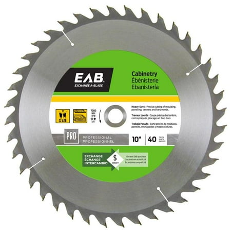 

Exchange-A-Blade 1013812 10 in. x 40 Teeth Finishing Cabinetry Professional Recyclable Exchangeable Saw Blade