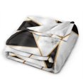 UltraSoft Micro Fleece Blanket,Abstract Geometric Black And White