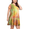 thumbnail image 3 of EQWLJWE Robes pour Femmes Été Ample Décontracté Grande Taille Confortable Femmes Col Rond Imprimé Floral Franges Bretelles Robe de Soirée, 3 of 5