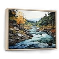 thumbnail image 2 of Designart "Silver Stream Coastal Creek painting I" Landscapes Floater Framed Wall Art Print, 2 of 7