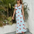 thumbnail image 6 of Happy Little Crabs Womens Night Club Maxi Dress V Neck Sleeveless Bohemia Long Dresses, 6 of 9