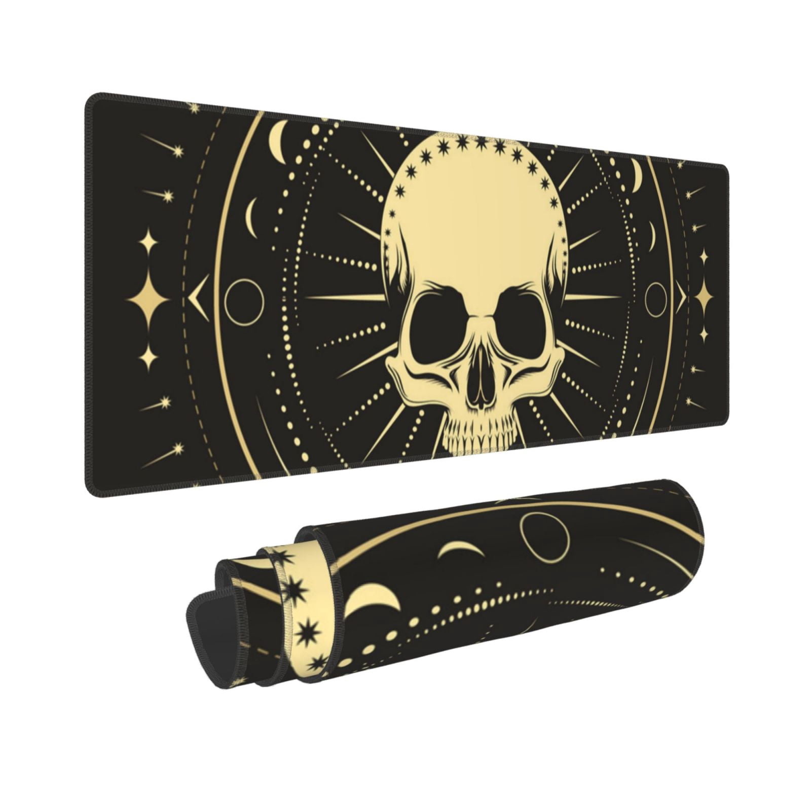 Skull Magic Moon Phases Vintage Mouse Pad Extended Large Gaming Mousepad Non-Slip Rubber Big Keyboard Desk Mat 31.5 X 11.8 Inch