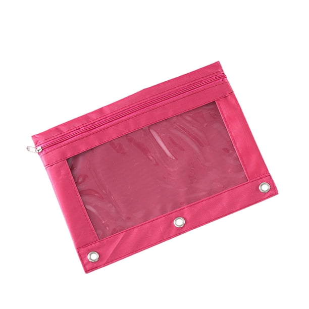 Pencil Pouch Creative 3-Ring Large Capacity Zip Pen Holder Bag Makeup Bag