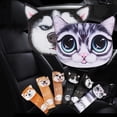 thumbnail image 2 of Car Headrest Pillow Seat Belts Cover Padding 3D Printed Dog Cat Face Cute Neck Rest Auto Neck Safety Cushion, 2 of 9