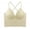 Beige, variant on YODETEY Double-Strap Convertible Sports Bra - Women's Ruched Sports Bras Padded Workout Tops Medium Support Crop Tops Wireless High-Support Yoga Sports Bra