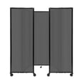 thumbnail image 1 of Versare Polycarbonate Room Divider 360 Portable Wall Partition | Freestanding Office Dividers | Locking Wheels | Privacy Screen Panels - 8'6" x 6'10" Dark Gray Thermoplastic Polymer, 1 of 5
