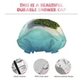 thumbnail image 5 of Disketp Paradise Island In The Form Of Heart Shower Caps,Reusable Shower Cap For Women, Double Layer Waterproof Hair Cap, Large Size For All Hair Lengths,For Girls Spa Home Salon Use, 5 of 9
